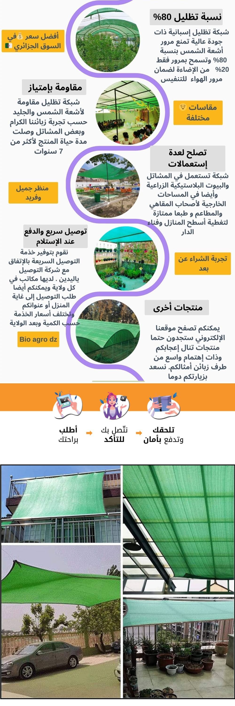 Filet d'ombrage vert espagnol  %80 