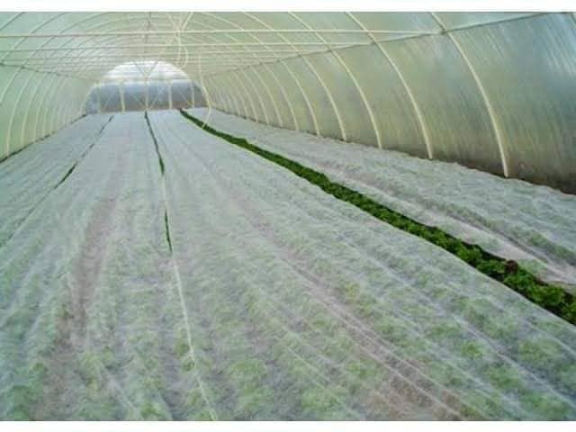 الشاش الزراعي غطاء النباتات الأبيض.